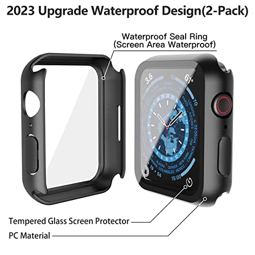 Misxi 2-Pack Waterproof Case for 45mm Apple Watch Series 9/8/7