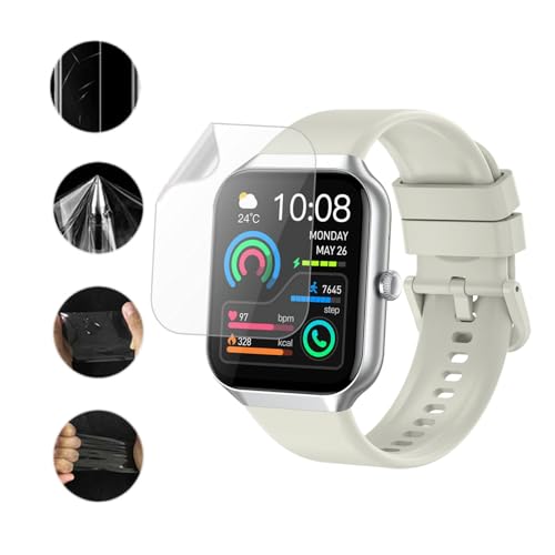 Aemus Screen Protector Compatible for Coucur, Fempoin Y66 Smart Watch 1.96" (6 Pack) Clear TPU Soft Film Compatible for HOMOGO K51 / Motast P99 / taopodo P98 Smart Watch