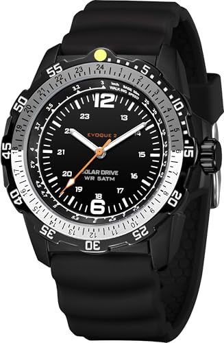 findtime Solar Watch Mens Military Analog Watches Industrial Sport Waterproof Tactical Cool Designer Wrist Watch for Men Unidirectional Rotating Bezel Silicone Strap Alloy Case