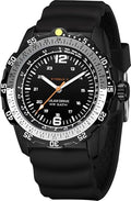findtime Solar Watch Mens Military Analog Watches Industrial Sport Waterproof Tactical Cool Designer Wrist Watch for Men Unidirectional Rotating Bezel Silicone Strap Alloy Case