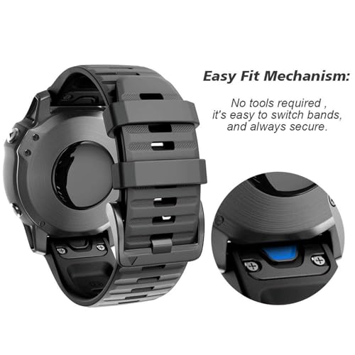 NotoCity Compatible with Fenix 6 Watchbands 22mm band for Fenix 8 47mm/Fenix 6/Fenix 6 Pro/Fenix 5/Fenix 5 Plus/Forerunner 935/Forerunner 945/Approach S60/Quatix 5(Black)