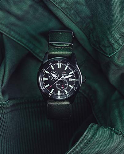 Orient Men's Stainless Steel Japanese Automatic Sport Watch with Nylon Strap, Green, 21.7 (Model: RA-AK0403N10A), Gray