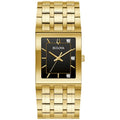 Bulova Marc Anthony Mens Modern Quadra Diamond Gold Stainless Steel Watch,Black Dial, Style:97D132