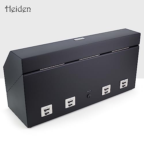 Heiden Quad Watch Winder in Matte Black - Japanese Motor - AC Adapter Included - Independent Settings - 12 Multiple Settings - Zero Magnetization - Automatic Watch Winder for Rolex