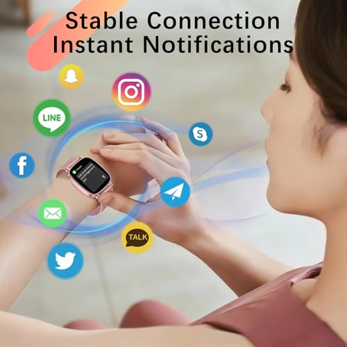Smart Watch for Women, Answer/Make Call,1.85'' Ultra-Clear Screen Fitness Tracker with Heart Rate/Sleep/SpO2 Monitor,Smartwatch for iPhone/Samsung/Android,120+ Sport Modes,IP68 Waterproof with 2 Bands