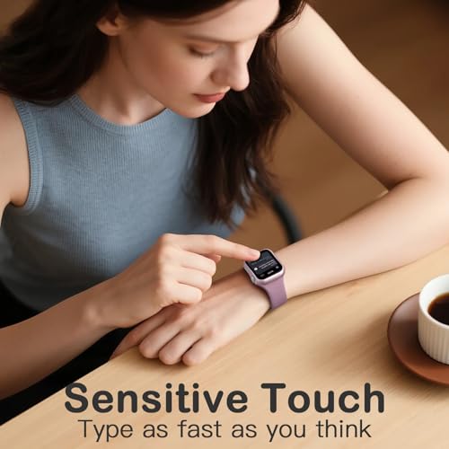 Adorve Privacy Case for Apple Watch Series 10 42mm Screen Protector, Anti-Spy Cover for iWatch Series 11 10 42 mm, 8 Pack, Black Clear Pink Starlight Rose Pink Pine Green Milk Tea Smoke Violet