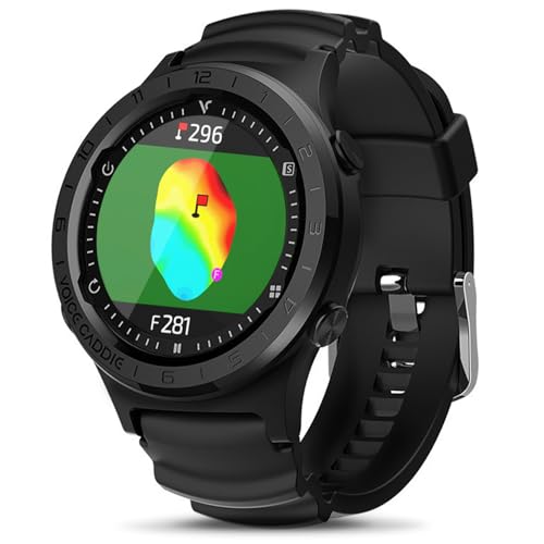 Voice Caddie A3 Golf Watch w/Green Undulation No Monthly Subscription 40k+ Preinstalled Courses Lightweight w/Slope Mode 1.3" Color Touchscreen Pin Reload Smart Green View Golf GPS & Fitness Mode BK