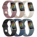 6 Pack for Fitbit Charge 6 Bands/Fitbit Charge 5 Band Women Men, Soft Silicone Waterproof Adjustable Sport Replacement Wristband Strap Compatible with Fitbit Charge 6 / Charge 5 Fitness Trackesr