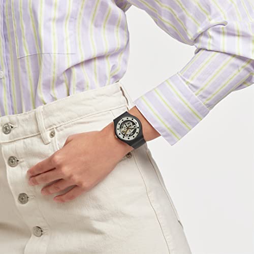 Swatch New Gent Biosourced Unisex Watch Casual Plastic Black Quartz Waterproof Silver Glam