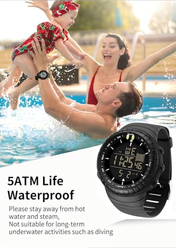 ManLinKei Men's Digital Sports Watch Military Waterproof Tactical Watch with LED Backlight Watches for Men