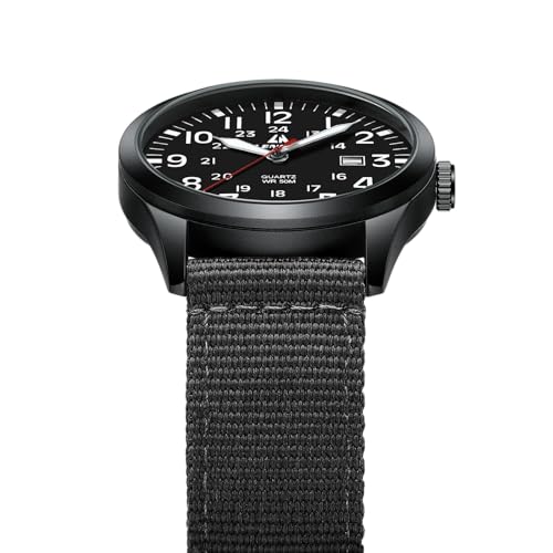 LN LENQIN Mens Watches Unisex Military Sport Nylon Strap Stylish Luminous Fashion Analog Quartz Watch for Men Waterproof Army Tactical Casual Wristwatch