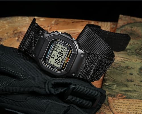 HEMSUT Quick Release 16mm Nylon Watch Band for G-Shock Compatible with G-Shock GD/DW/GW/GA Series (GD-350, DW-5600, GW-6900, GA-100/200/2100) , Super Rugged Military Style Replacement Strap (Premium Seatbelt Nylon)