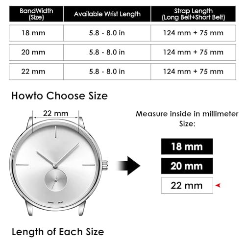 Giantree Silicone Watch Bands, Quick Release Waterproof Soft Rubber Replacement Straps with Silver Plated Stainless Steel Buckle Compatible with Smart Watch Sport Watch for Men Women (22mm, Black)
