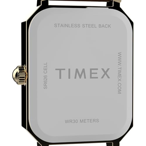 Timex Women's Dress 21mm Watch - Brown Strap White Dial Gold-Tone Case