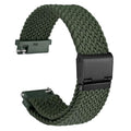 WOCCI 20mm Braided Nylon Watch Band for Men and Women, Quick Release, Black Stainless Steel Buckle (Khaki Green)