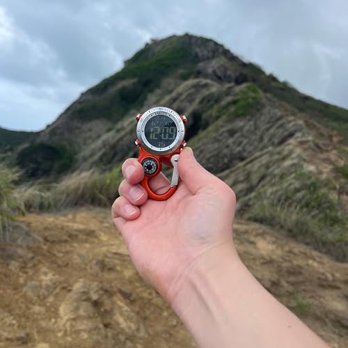 Dakota Digital Backpacker Clip, Fob and Pocket Watch, Alarm, Stopwatch, Timer and Dual Time, Outdoor Gifts for Men and Women, Tactical Digital Watch