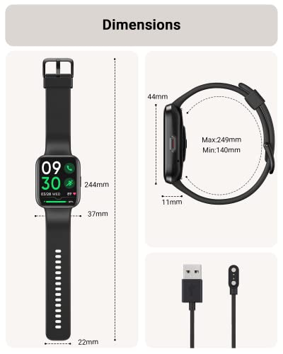 Tensky Smart Watch for Men/Women Android/iPhone/Samsung, Alexa Built-in, 1.8" Touch Screen Fitness Tracker with Answer/Make Calls, 3ATM Waterproof Heart Rate/Sleep/SpO2 Monitor, 120+ Sport Modes