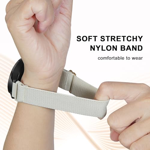 Kollody 5 Pack Stretchy Nylon Bands Compatible with Garmin Vivoactive 5/Vivoactive 6/Forerunner 165/55 Watch,20mm Soft Elastic Adjustable Replacement Sport Straps for Garmin Venu Sq 2 Women Men
