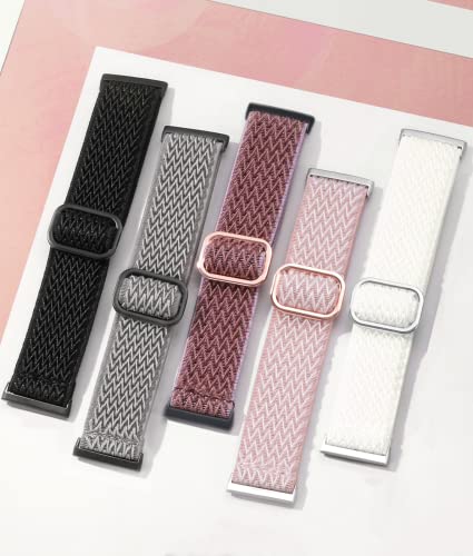 Adorve Compatible with Fitbit Versa 3/Fitbit Versa 4 /Fitbit Sense/Sense 2 Bands for Women Men, Adjustable Stretchy Solo Loop Elastic Nylon Sport Strap for SmartWatch Replacement