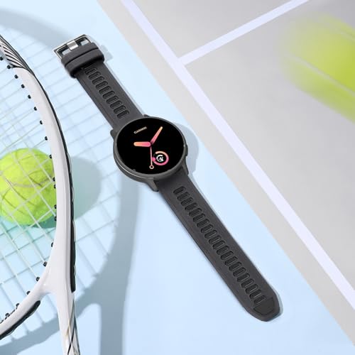 GEAK 20mm Quick Release Compatible with Garmin Vivoactive 6/5/3 Watch Band/Venu/Venu SQ, 20mm Adjustable Silicone Sports Strap Replacement Band for Forerunner 245/245 Music/645/645 Music Men Women