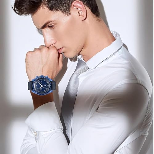 HEYOZURY Watch Bands for Omega X Swatch Moonswatch Watch 20mm Curved Rubber Strap Silicone Watch Band Men Women Replacement Bracelet Omega MoonSwatch Speedmaster No Gap Strap