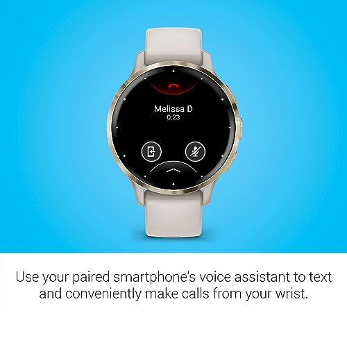 Garmin Venu 3S (Refurbished) Soft Gold Stainless Steel Bezel 1.2-Inch AMOLED Touchscreen Display Smart Watch with 41mm Ivory Case and Silicone Band, 010-N2785-04