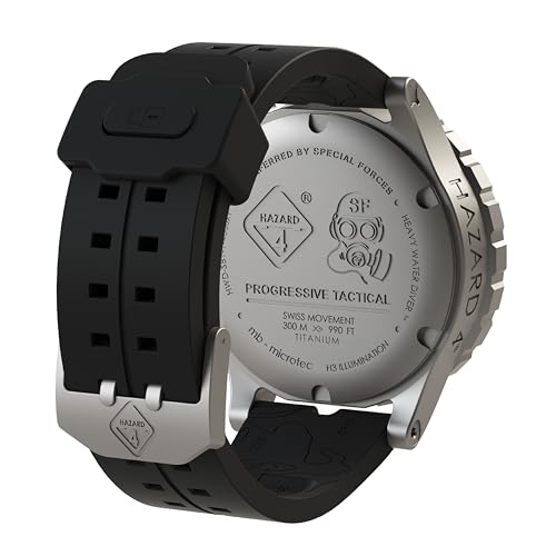HAZARD 4 Heavy Water Diver(TM) BlackTie White GMT: Titanium Tritium Dive-Watch - "B"