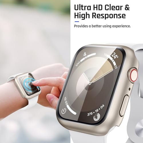 Goton Waterproof Case Compatible for Apple Watch Screen Protector Series 6/5/4, SE 3/2/1 44mm, Hard Bumper with Tempered Glass for iWatch Cover 44 mm