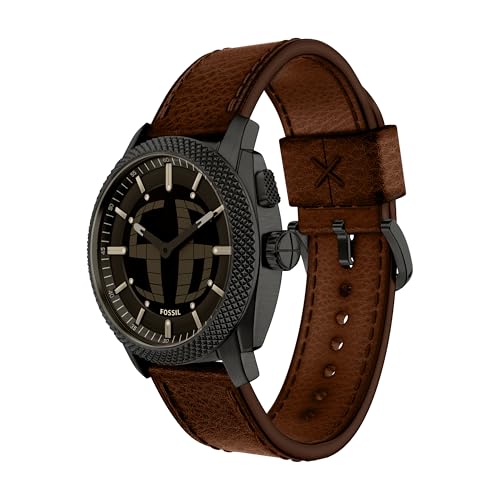 Fossil Men's Machine Big Tic Brown Leather Watch (Model: FS6165)