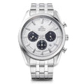 Orient Watch RN-TX0305S Contemporary Solar-Powered Chronograph Men's Wristwatch, White, White, Bracelet Type