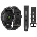 22mm Watch Band for Garmin Fenix 5/Fenix 6/Fenix 7/Fenix 8 47mm/Fenix E 47mm, Soft Silicone Band Strap Wristband with Quick Fit for Garmin Smart Watch (Black)