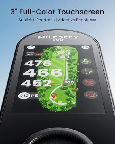 MILESEEY GeneSonic Go Handheld Golf GPS Rangefinder, 43000+ No Subscription Preloaded Courses, Auto Hole Golf Yardage Device, Touchscreen, 10H Battery, Magnetic, Waterproof, Hazard, Green Distances