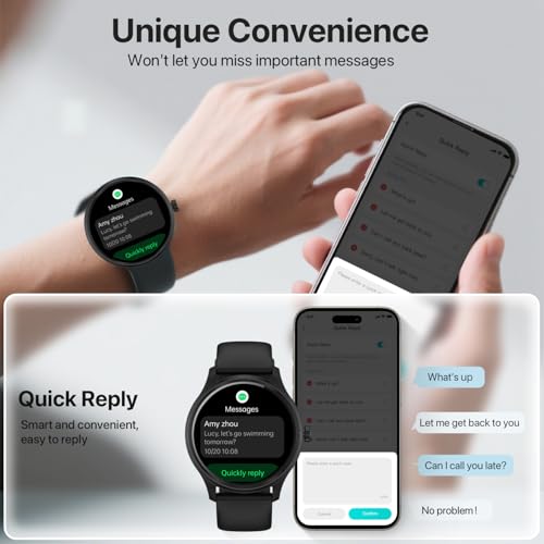 DIVElink Smart Watch, HD Smartwatch for Men Women (Answer/Make Calls), Fitness Watch with 100+ Sport Modes, IP68 Waterproof/Heart Rate/Sleep Monitor, Activity Trackers for iOS/Android