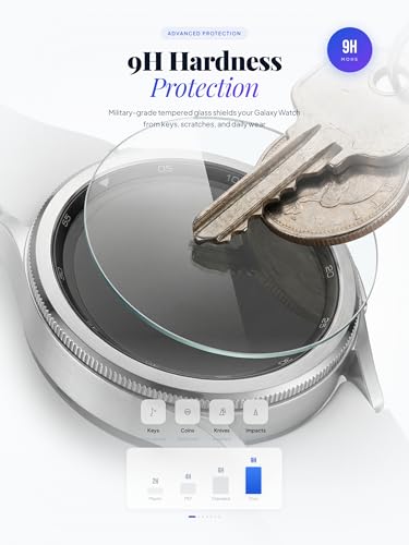 iDaPro 4Pack Screen Protector for Samsung Galaxy Watch 8/7/6/5/4 (44mm)[4Pcs],9H Tempered Glass Protection Kit in Reusable Storage Case,Anti-Scratch,Bubble-Free,Easy Installation