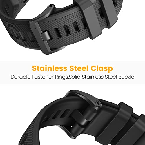 ANCOOL for Garmin S62 Watch Band/Forerunner 945/955/965/970 Watch Bands 22mm Silicone Band for Fenix 8 47mm/Fenix 7/6/5 Bands Replacement for Fenix 6 pro/7 pro/Epix Gen 2 47mm(Black)