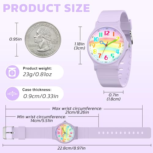 Edillas Kids Analog Watch for Girls Boys, 1.18-inch Large-Digit dial, Learning Time and Easy to Read, Waterproof Children Quartz School Watch, Children's Jewelry