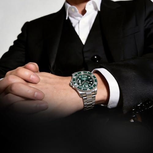 STARKING Automatic Watches for Men, Miyota 8215 Japanese Automatic Movement, Sapphire Crystal, 5ATM Waterproof, Stainless Steel, Auto Date, Green