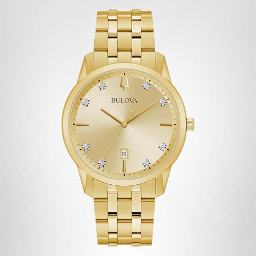 Bulova Men's Classic Diamond Sutton 3-Hand Quartz Watch, 40mm
