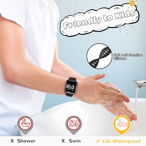 Timever Kids Digital Watches for Boys Girls, Sports Watch with Fitness Tracker, Pedometer, Alarm Clocks, Stopwatch, No App Needed Waterproof Kids Watch, Gift for Teens Student Girls Boys Ages 5-14
