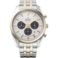 Orient Stretto Solar Chronograph White Dial Steel Strap Men’s Watch RA-TX0302S10B