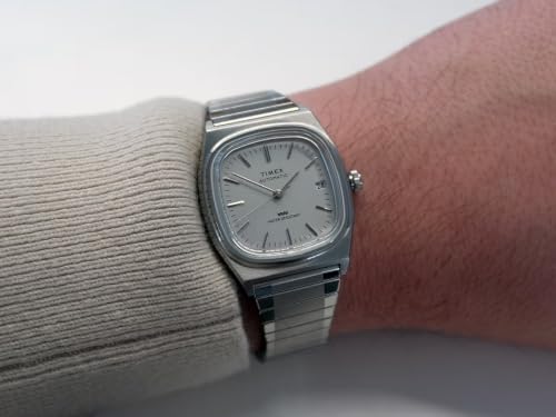 Timex® Automatic 1983 E Line Reissue 34mm Stainless Steel Expansion Band Watch