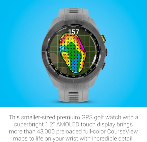 Garmin Approach S70 (Gray, 42mm) Golf GPS Smartwatch PlayBetter Bundle