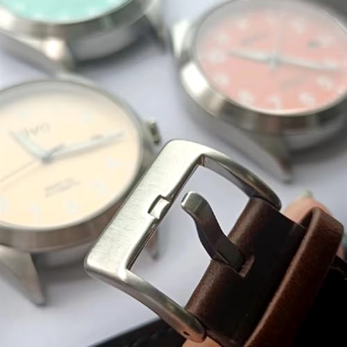 Boyarca Pilot Watch Men's Aviator Wrist Watch Japan Automatic Movement Retro Mechanical Watches Stainless Steel Case with Luminous Waterproof (Brown White)