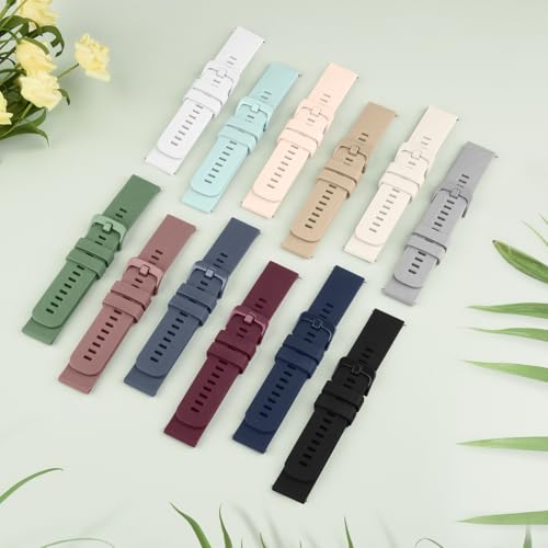 Vanjua 22mm Watch Bands Quick Release Replacement Wristband, 4 Pack Soft Silicone Waterproof Sport Straps Band for Men Women