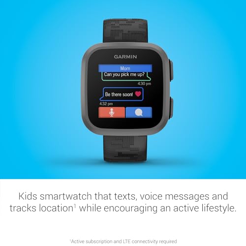 Garmin Bounce™, Kids Smartwatch, Two-Way Text and Voice Messaging, Location Tracking, Black Camo (Renewed)