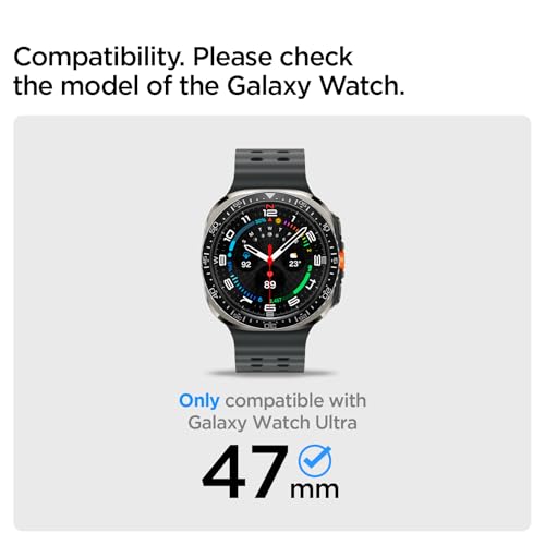 Spigen Rugged Armor Pro Designed for Samsung Galaxy Watch Ultra 47mm Case with Band Protective TPU Cover with Strap (2025/2024) - Matte Black