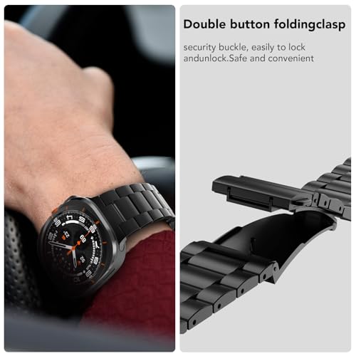 SPGUARD Metal Band Compatible with Samsung Galaxy Watch 7/8 Ultra 47mm (2025/2024), No Gap Stainless Steel Band Strap for Men Women Business, NOT for Other Models