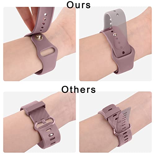 Meliya 22mm Watch Bands Quick Release Replacement Wristband, 4 Pack Soft Silicone Sport Replacement Straps for Men Women (22mm, Brown+Milk Tea+Smoke Violet+Starlight)