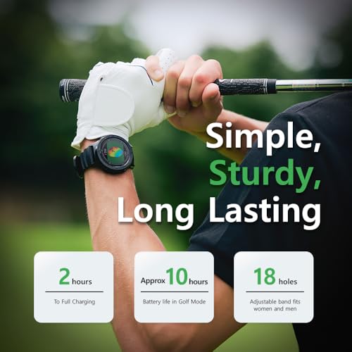 Voice Caddie A3 Golf Watch w/Green Undulation No Monthly Subscription 40k+ Preinstalled Courses Lightweight w/Slope Mode 1.3" Color Touchscreen Pin Reload Smart Green View Golf GPS & Fitness Mode BK