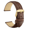 WOCCI 18mm Vintage Leather Watch Band for Men and Women, Gold Buckle (Dark Brown)